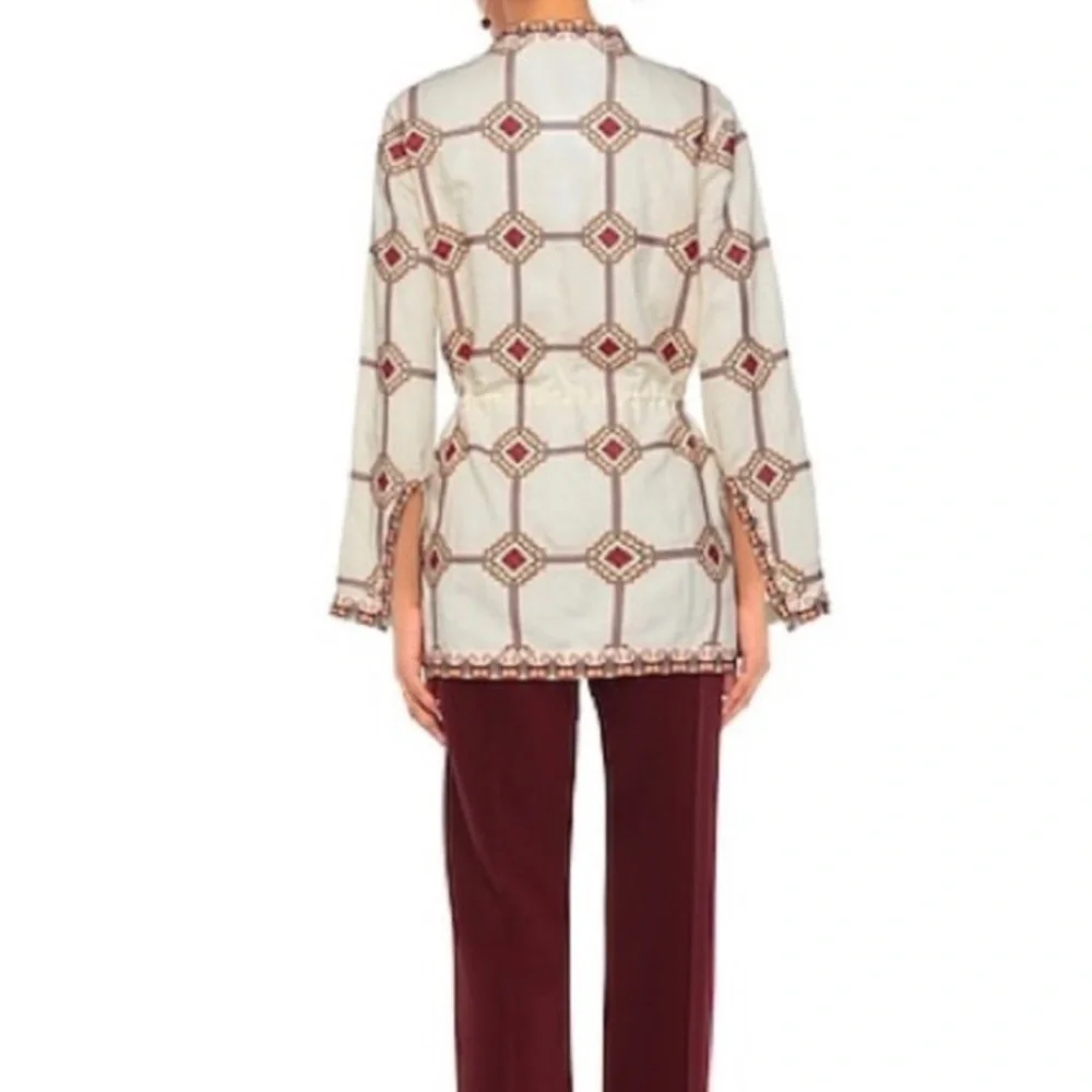 Tory Burch Embroidered‎ Linen Cotton Tunic Blouse Size 6